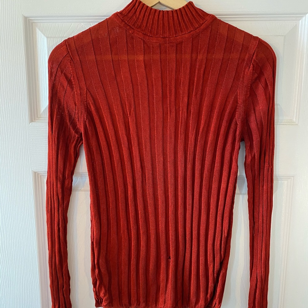 Zara - turtleneck rib knit - oxblood - s